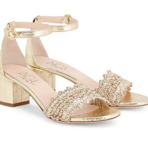 AGL Crochet Sandal Golden-Platino Size 8.5
